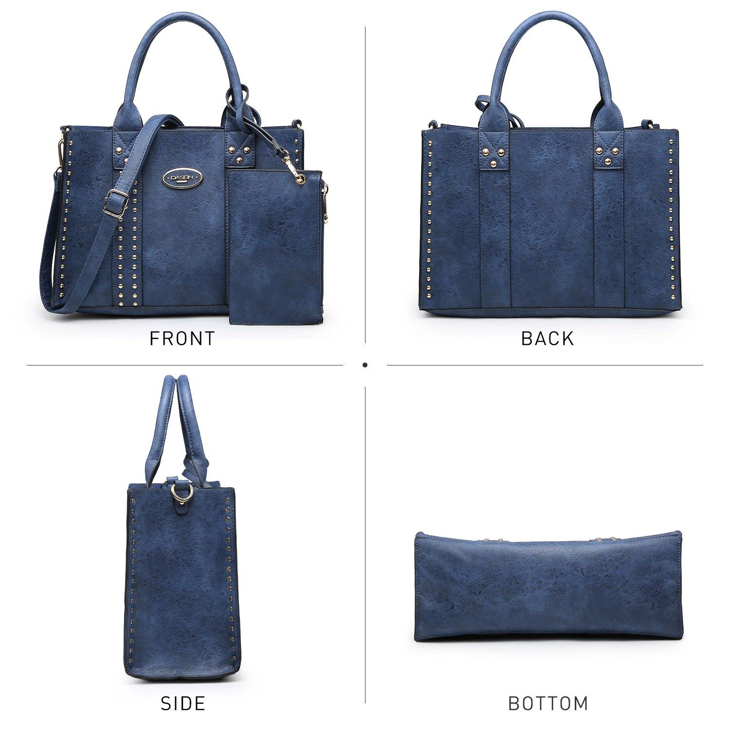 Studded 3-in-1 Top Handle Tote Handbag l Dasein - Dasein Bags