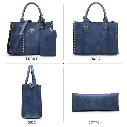 Studded 3-in-1 Top Handle Tote Handbag l Dasein - Dasein Bags