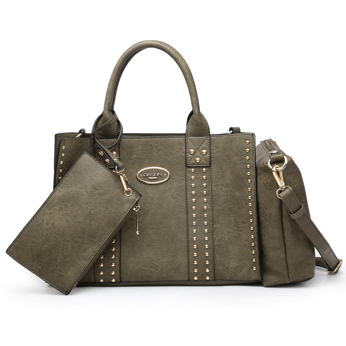 Studded 3-in-1 Top Handle Handbag-Handbags & Purses-Dasein Bags