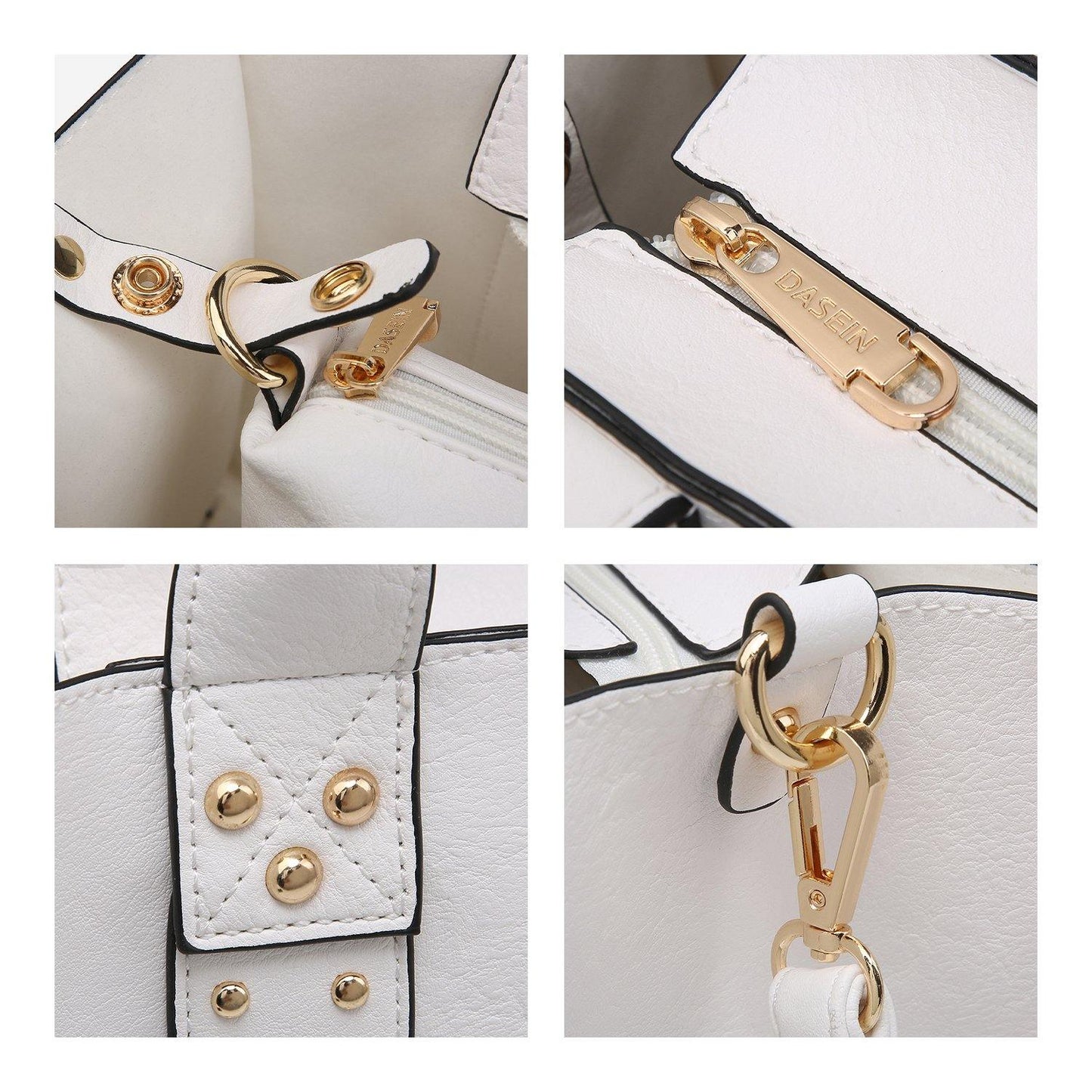 Studded 3-in-1 Top Handle Tote Handbag l Dasein - Dasein Bags