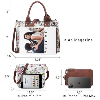 Studded 3-in-1 Top Handle Tote Handbag l Dasein - Dasein Bags