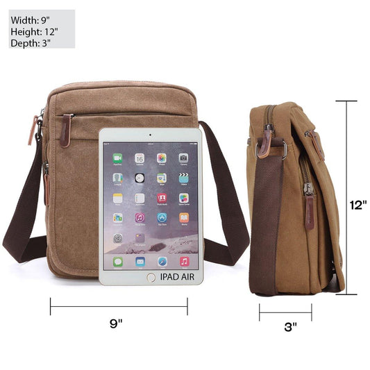 Dasein Vintage Unisex Canvas Messenger Bag/Cross body with Front Snap Flap - Dasein Bags