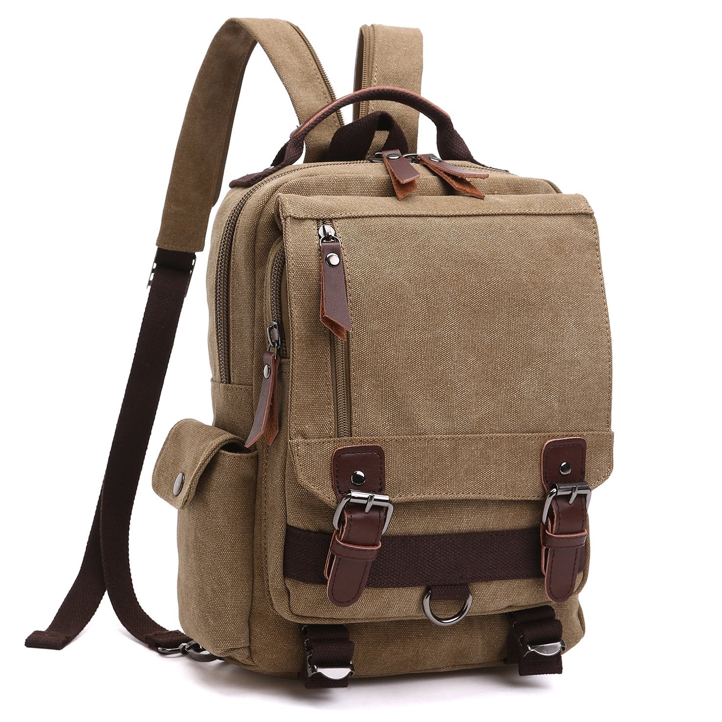 Vintage Unisex Canvas Backpack-Backpacks & Bookbags-Dasein Bags