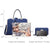 Metal Edged Emblem Handbag with Matching Wallet - Dasein Bags