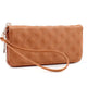 Quilted Zip-Around Wallet With Detachable Wristlet Strap