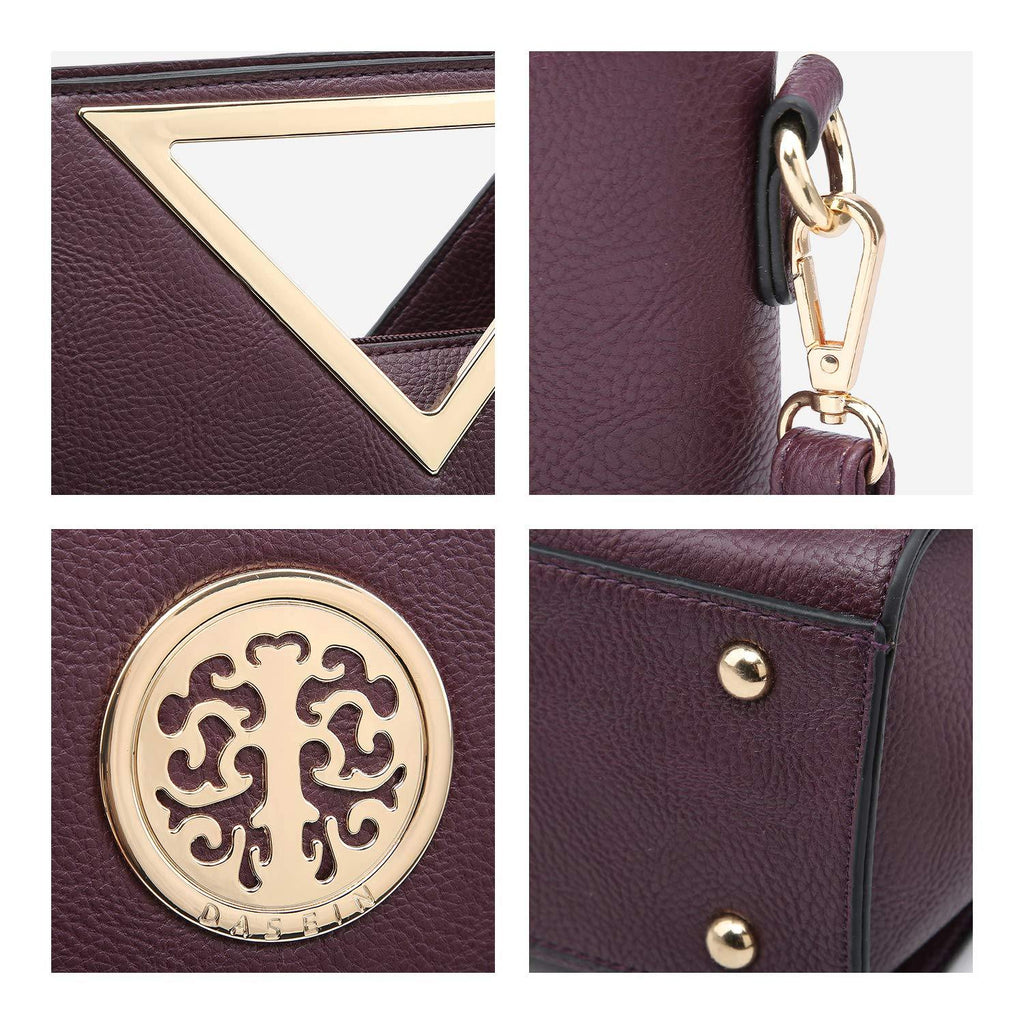 Fashion Design Chic Triangle Handle Shoulder Bag with Matching Wallet l Dasein - Dasein Bags