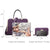 Metal Edged Emblem Handbag with Matching Wallet - Dasein Bags