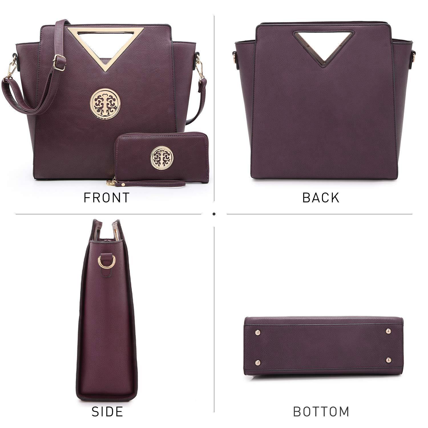 Fashion Design Chic Triangle Handle Shoulder Bag with Matching Wallet l Dasein - Dasein Bags