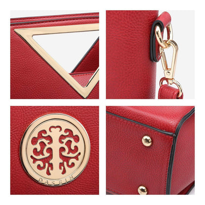 Fashion Design Chic Triangle Handle Shoulder Bag with Matching Wallet l Dasein - Dasein Bags
