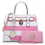 Two-Tone Handbag with Matching Wallet - Dasein Bags