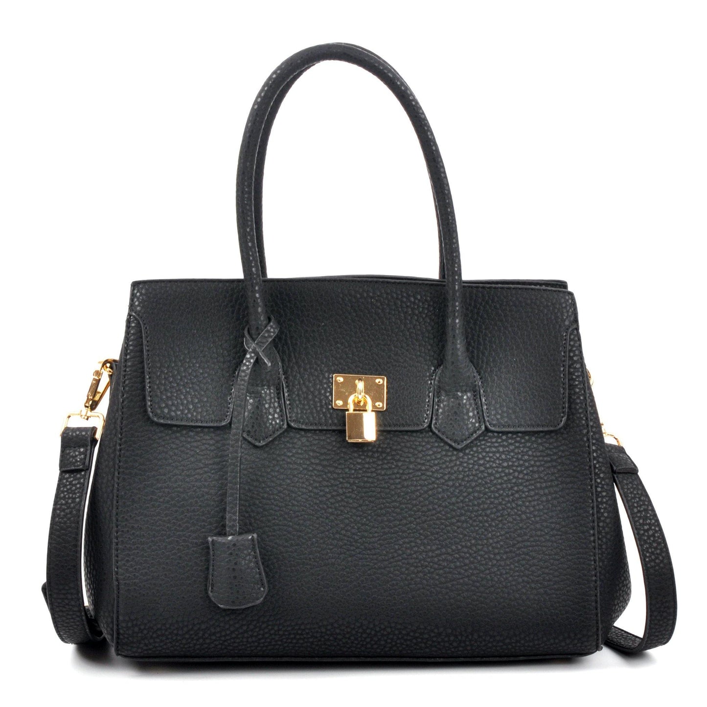Padlock Satchel with Shoulder Strap - Dasein Bags
