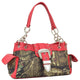 Mossy Oak camouflage buckle accent shoulder bag handbag - Camouflage / Red Trim
