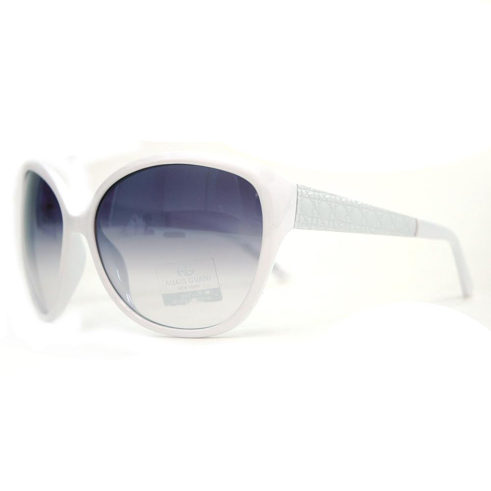 Oversized Fashion Sunglasses w/ Quilt-like Texture Design on Side - White - Dasein Bags