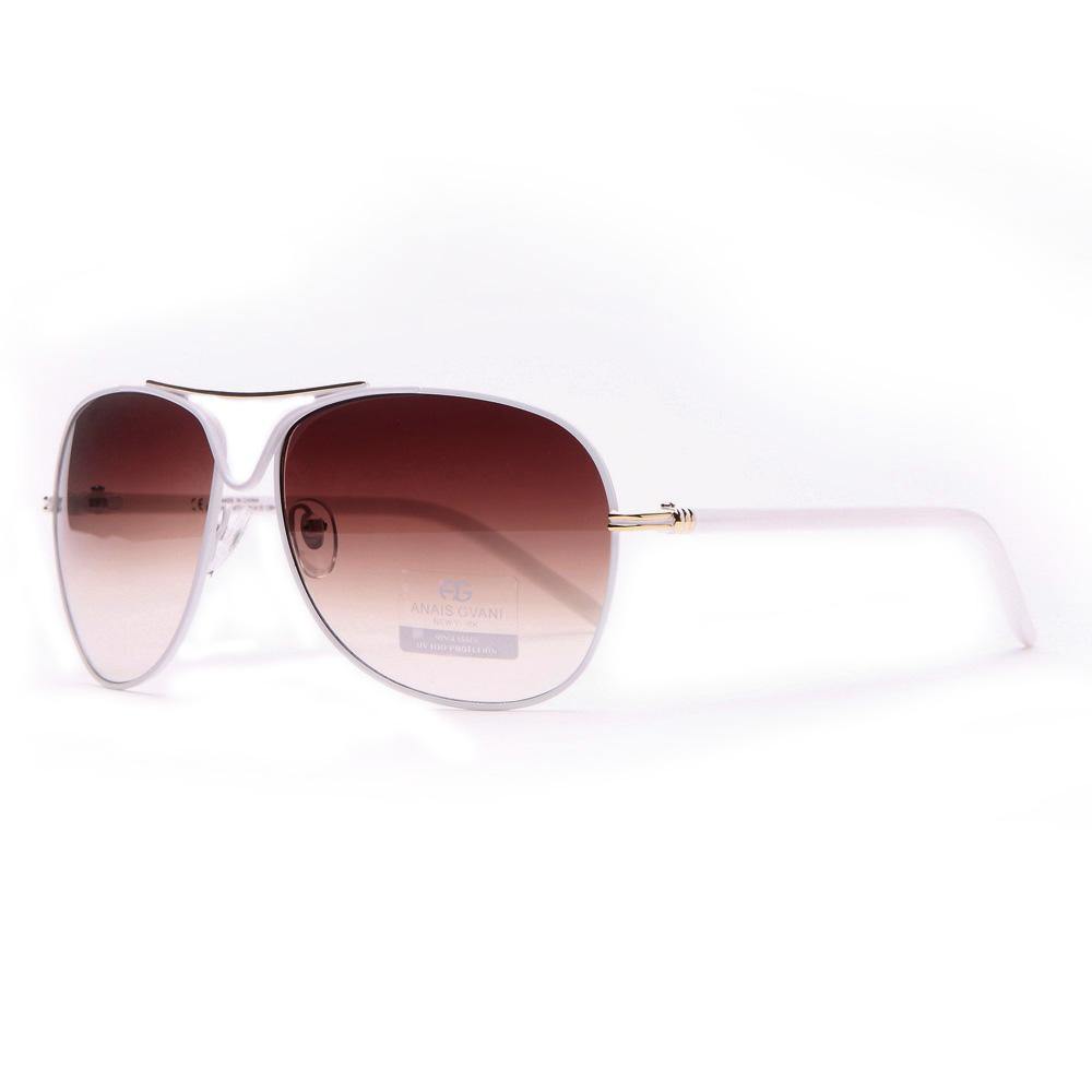 Classic Unisex Aviator Sunglasses - White - Dasein Bags