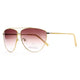 Ultra Thin Classic Unisex Frame Sunglasses w/ Oblong Lenses - Beige