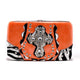 Rhinestone Cross Frame Wallet with Zebra Trim and Studs