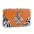Croco Embossed Wallet with Zebra Trim and Rhinestone Fleur de Lis - Dasein Bags