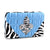 Croco Embossed Wallet with Zebra Trim and Rhinestone Fleur de Lis - Dasein Bags