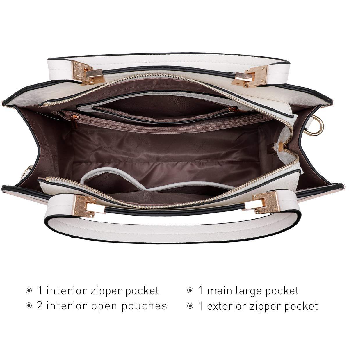 Metal Edged Emblem Handbag with Matching Wallet - Dasein Bags