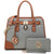 Two-Tone Handbag with Matching Wallet - Dasein Bags