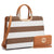 Saffiano Striped Briefcase Handbag-Handbags & Purses-Dasein Bags