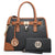 Two-Tone Handbag with Matching Wallet-Handbags & Purses-Dasein Bags