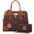 Two-Tone Handbag with Matching Wallet-Handbags & Purses-Dasein Bags