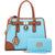 Two-Tone Handbag with Matching Wallet-Handbags & Purses-Dasein Bags