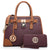 Two-Tone Handbag with Matching Wallet-Handbags & Purses-Dasein Bags