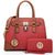 Two-Tone Handbag with Matching Wallet-Handbags & Purses-Dasein Bags