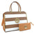 Striped Emblem Handbag with Matching Wallet-Handbags & Purses-Dasein Bags