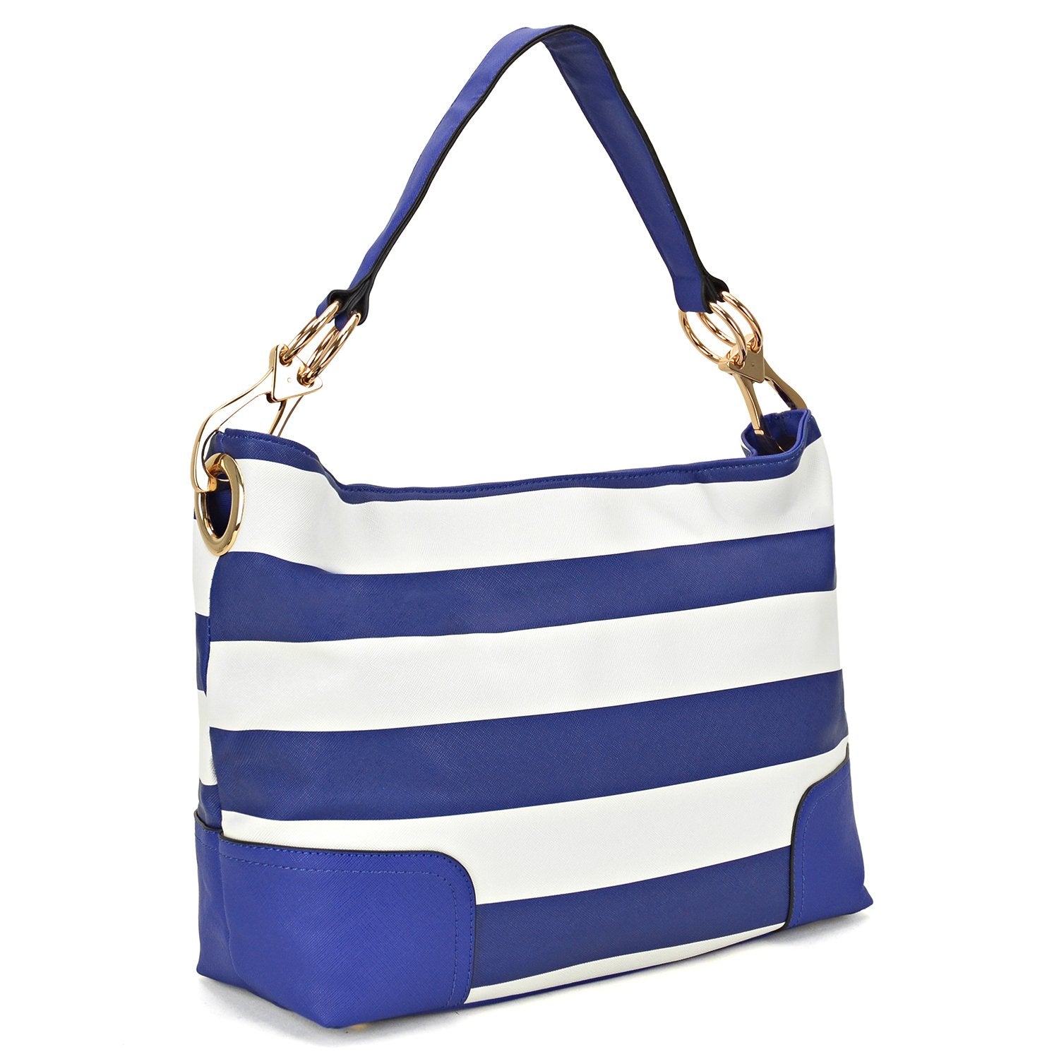 Striped Corner Patched Hobo Bag-Hobo-Dasein Bags
