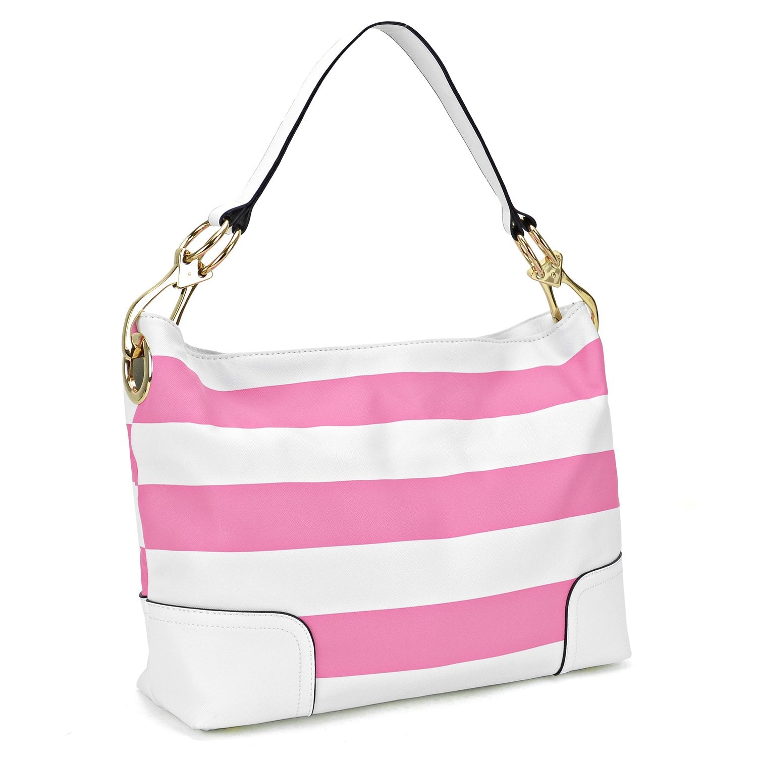 Striped Corner Patched Hobo Bag-Hobo-Dasein Bags