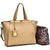 Crosshatch Winged Gold-Tone Colorblock Satchel Bag - Dasein Bags