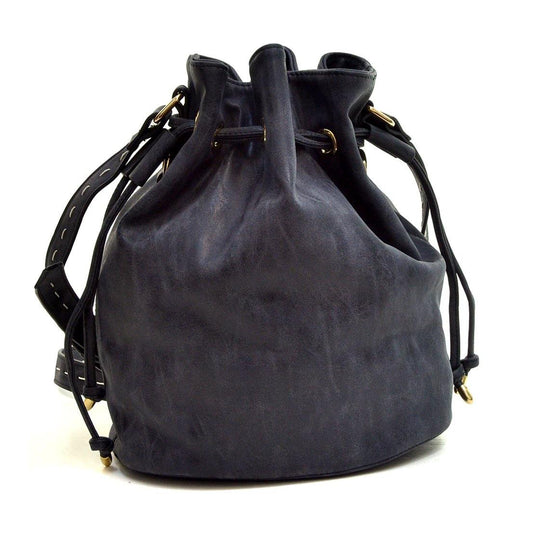 Distressed Faux Leather Drawstring Bucket Bag - Dasein Bags