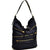 Gold-Tone Quilted Hobo Bag with Front Zipper Deco - Dasein Bags