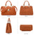 Women Solid Color Medium Top Handle Tote Bag Vegan Leather l Dasein