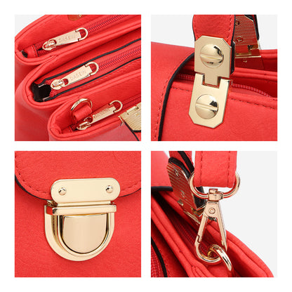 Women Solid Color Medium Top Handle Tote Bag Vegan Leather l Dasein