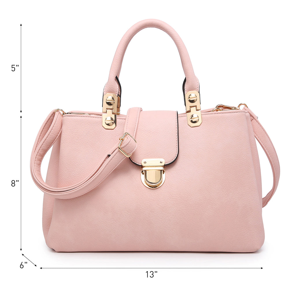 Women Solid Color Medium Top Handle Tote Bag Vegan Leather l Dasein