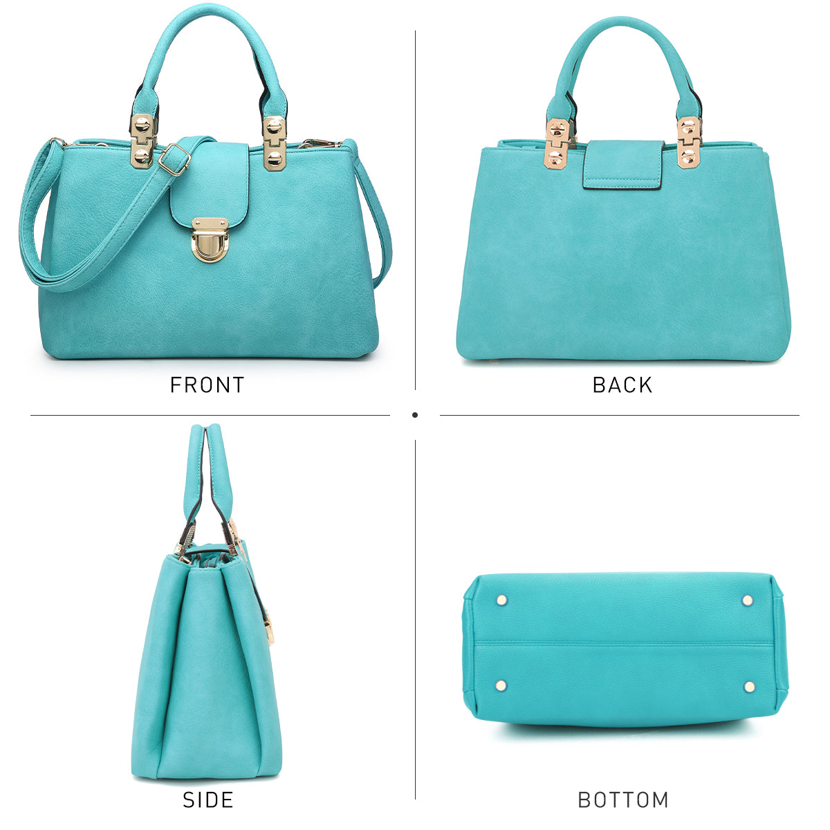 Women Solid Color Medium Top Handle Tote Bag Vegan Leather l Dasein