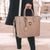 Solid-Color Emblem Tote Handbag - Dasein Bags