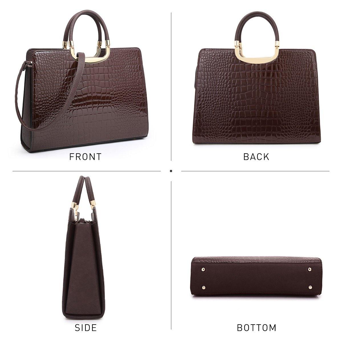 Fashion Pattern Embossed Handbag with Matching Wallet - Dasein Bags