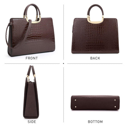 Fashion Pattern Embossed Handbag with Matching Wallet - Dasein Bags