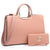 Fashion Pattern Embossed Handbag with Matching Wallet - Dasein Bags
