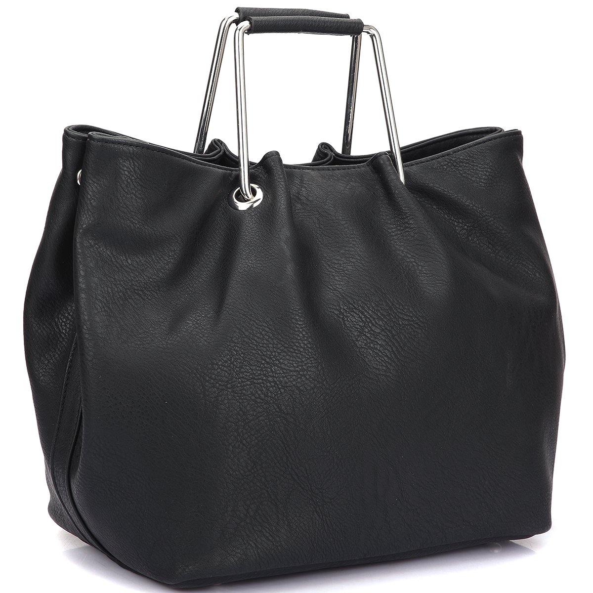 Dasein Square Handle Croc Textured Tote w/Removable Shoulder Strap - Dasein Bags