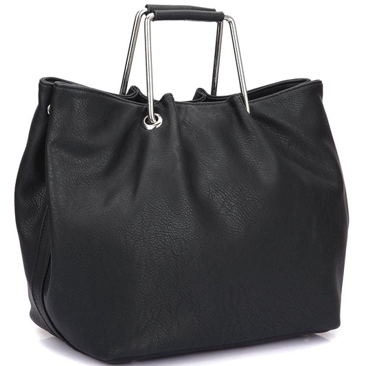 Dasein Square Handle Croc Textured Tote w/Removable Shoulder Strap - Dasein Bags