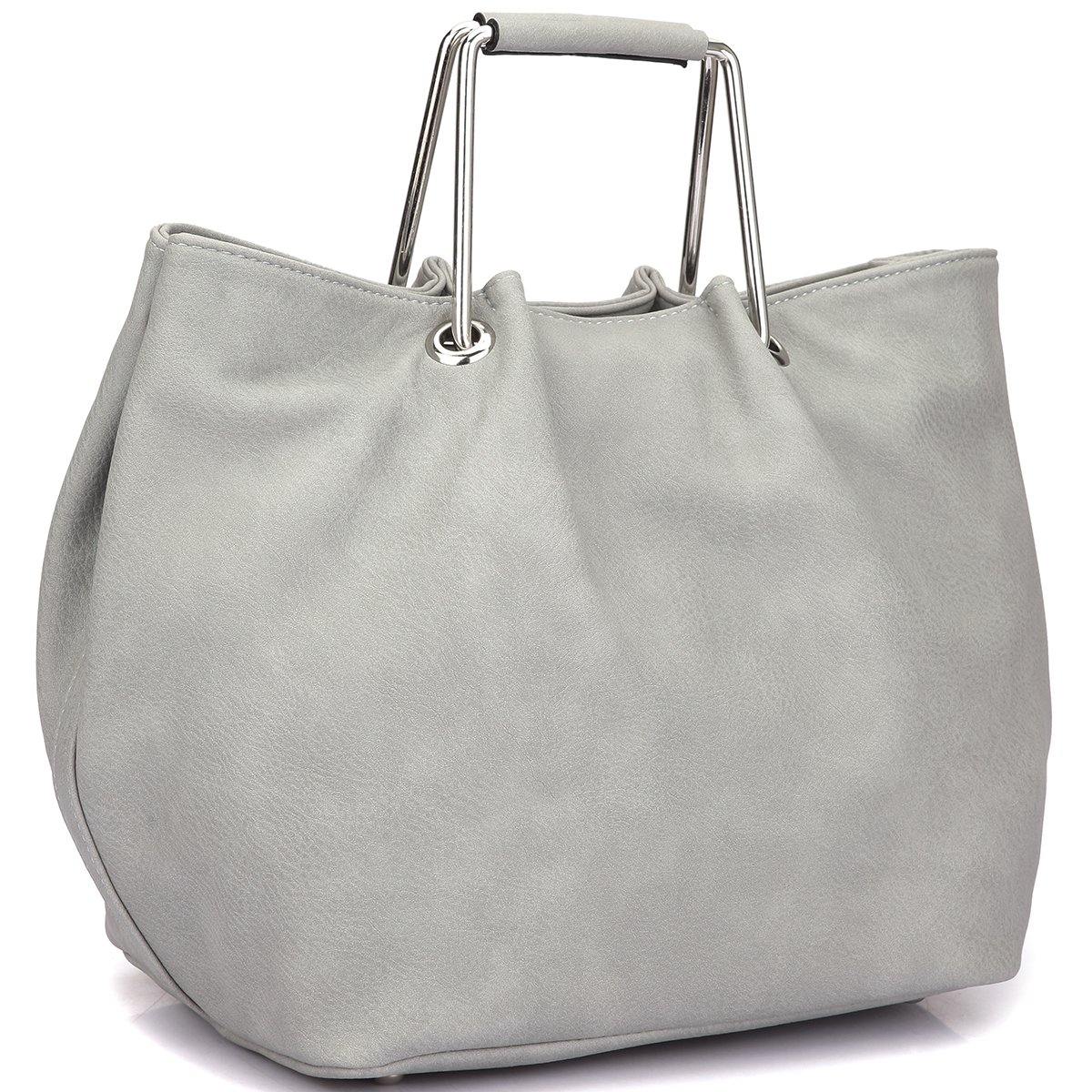 Dasein Square Handle Croc Textured Tote w/Removable Shoulder Strap - Dasein Bags