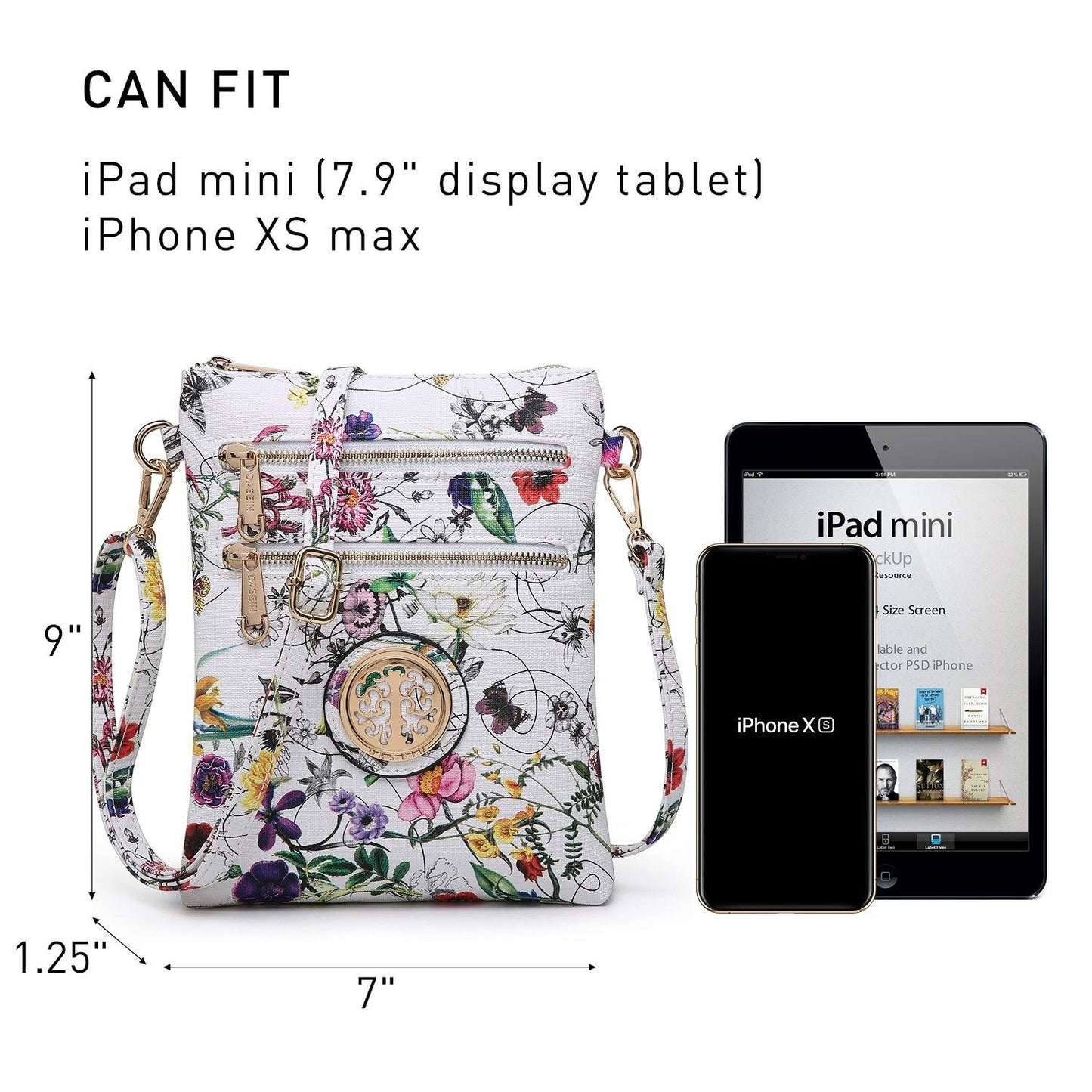 Women PU Leather Lightweight Crossbody Bag with Multi Pockets l Dasein - Dasein Bags