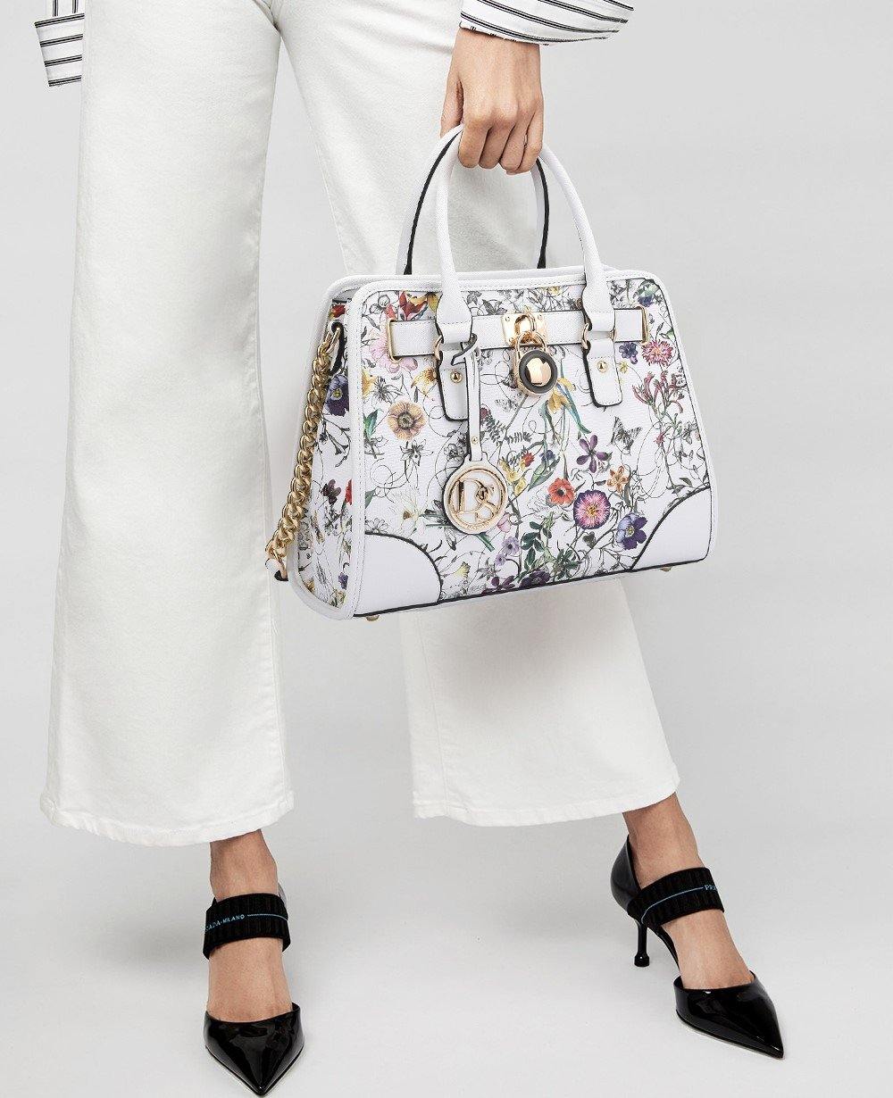 Two-Tone Handbag with Matching Wallet - Dasein Bags