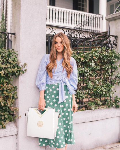 Fashion Design Chic Triangle Handle Shoulder Bag with Matching Wallet l Dasein - Dasein Bags